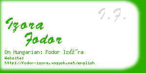 izora fodor business card